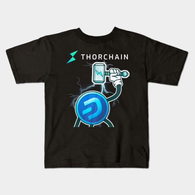 Dash Digital Cash - Dashy Thorchain DeFi Hammer Kids T-Shirt by dash